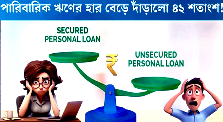Household debt rate rises to 42 percent(পারিবারিক ঋণের হার বেড়ে দাঁড়ালো ৪২ শতাংশ)