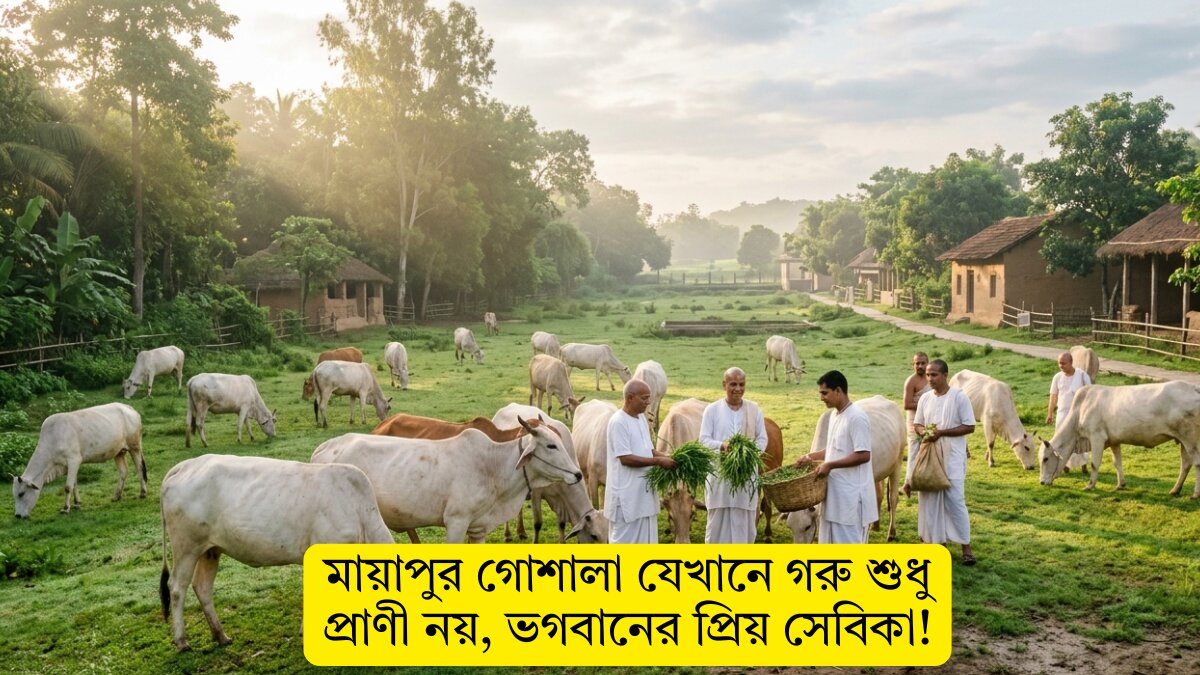 মায়াপুর গোশালা যেখানে গরু শুধু প্রাণী নয়, ভগবানের প্রিয় সেবিকা!