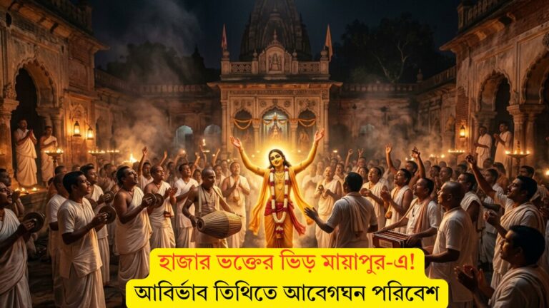 হাজার ভক্তের ভিড় মায়াপুর-এ! আবির্ভাব তিথিতে আবেগঘন পরিবেশ